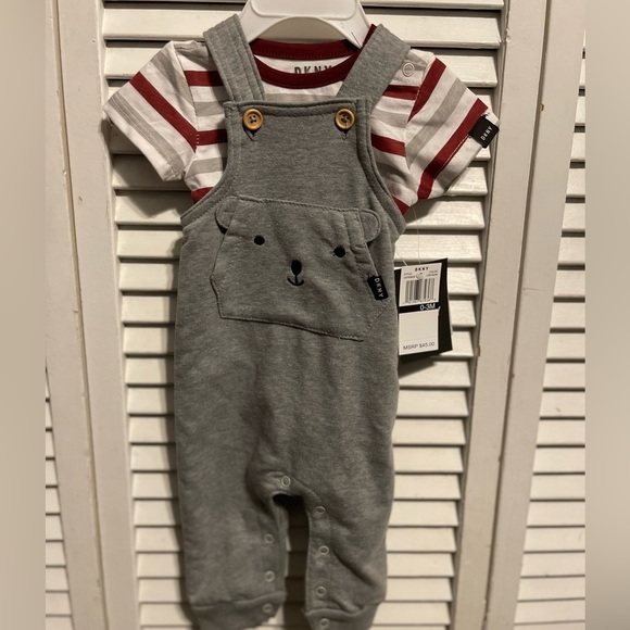 DKNY Infant Overall and Onesie 0-3 months - Picture 3 of 6